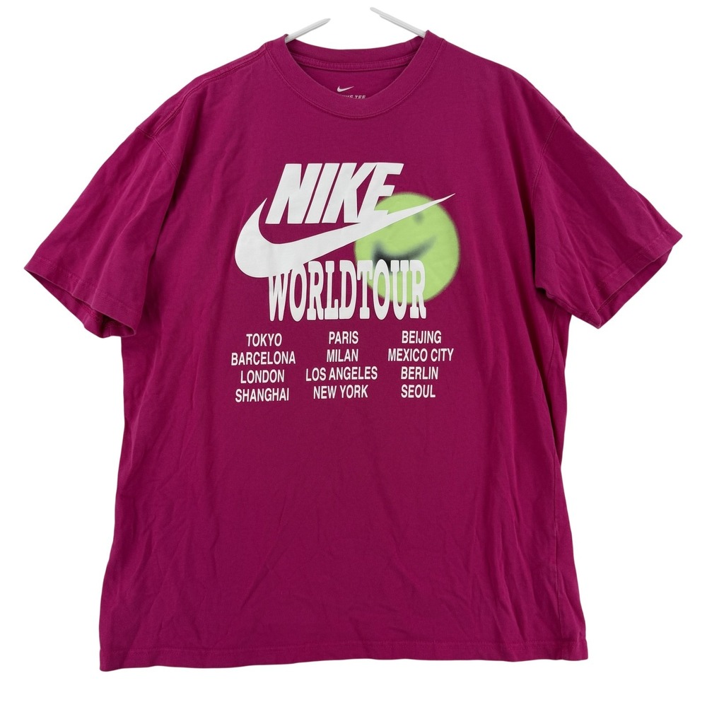 Nike Shirt Mens Medium Pink World Tour Move Your Body Graphic Tee T-Shirt - Picture 1 of 11